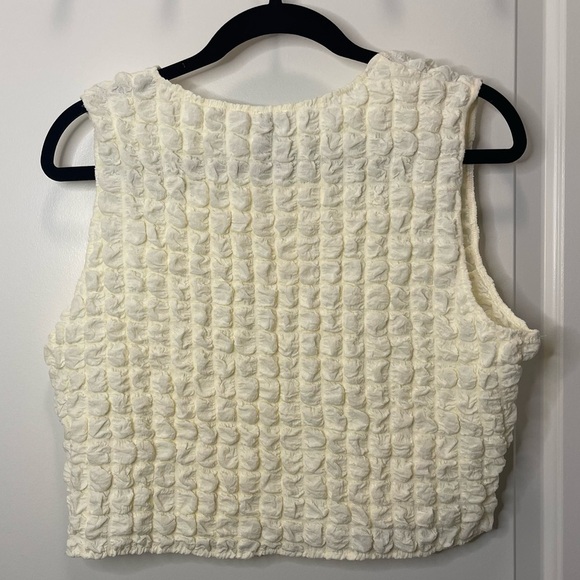 Princess Polly Kendrick Cream Textured Tank Top Size 12 - Picture 5 of 5